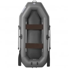 Надувная 2-ух местная ПВХ лодка Лоцман С-280 (без настила, серая) 