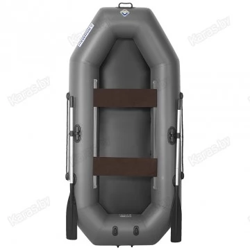 Надувная 2-ух местная ПВХ лодка Лоцман С-280 (без настила, серая) 