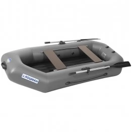 Надувная 2-ух местная ПВХ лодка Лоцман С-240 ВНД (надувное дно, серая)