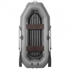 Надувная 2-ух местная ПВХ лодка Лоцман С-240 ВНД (надувное дно, серая)