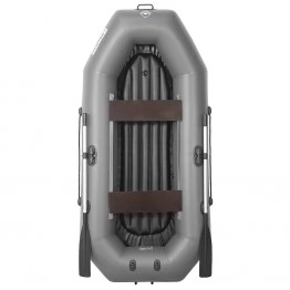 Надувная 2-ух местная ПВХ лодка Лоцман С-240 ВНД (надувное дно, серая)