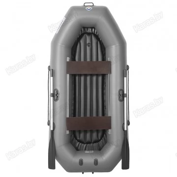 Надувная 2-ух местная ПВХ лодка Лоцман С-240 ВНД (надувное дно, серая)