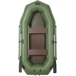 Надувная 2-ух местная ПВХ лодка Лоцман Профи С-300М ЖС (жесткая слань, зелёная)
