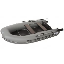 Надувная 3-х местная ПВХ лодка Лоцман M-300 (серая, киль)