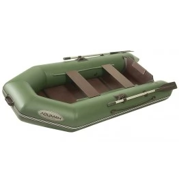Надувная 2-х местная ПВХ лодка Лоцман Стандарт M-260 ЖС (зеленая)