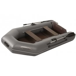 Надувная 2-х местная ПВХ лодка Лоцман Стандарт M-260 ЖС (серая)