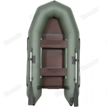 Надувная 2-х местная ПВХ лодка Лоцман Профи M-270 ЖС (зеленая)