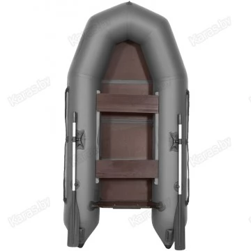 Надувная 2-х местная ПВХ лодка Лоцман Профи M-270 ЖС (серая)