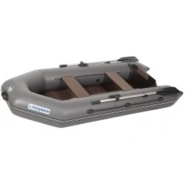 Надувная 2-ух местная ПВХ лодка Лоцман Стандарт M-280 ЖС (серая)