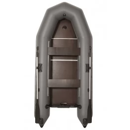 Надувная 4-х местная ПВХ лодка Лоцман M-340 (серая, киль)
