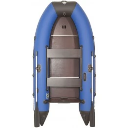 Надувная 3-х местная ПВХ лодка Лоцман M-300 (синий-черный, киль)