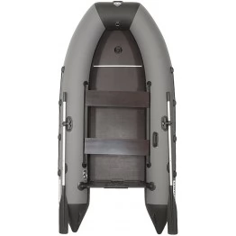 Надувная 3-х местная ПВХ лодка Лоцман M-300 (серый-черный, киль)
