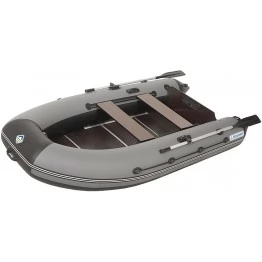 Надувная 3-х местная ПВХ лодка Лоцман M-300 (серый-черный, киль)