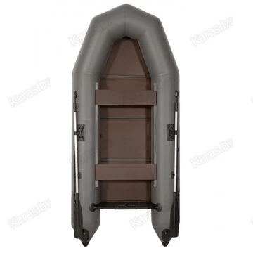 Надувная 2-ух местная ПВХ лодка Лоцман Профи M-290 ЖС (серая)