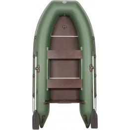Надувная 3-х местная ПВХ лодка Лоцман M-300 (зеленая, киль)