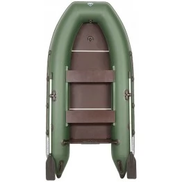 Надувная 3-х местная ПВХ лодка Лоцман M-320 (зеленая, киль)