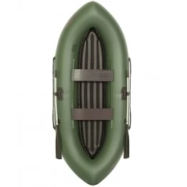 Надувная 2-ух местная ПВХ лодка Лоцман Турист 280 ВНД (надувное дно, зеленый)
