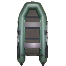 Надувная 2-местная ПВХ лодка Лодки Поволжья 2800 (зеленая, жесткая слань)