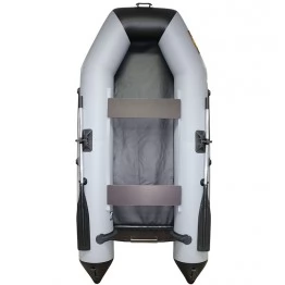 Надувная 2-местная ПВХ лодка Лодки Поволжья 2800 (серо-черная)