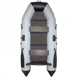 Надувная 2-местная ПВХ лодка Лодки Поволжья 2800 (серо-черная, жесткая слань)