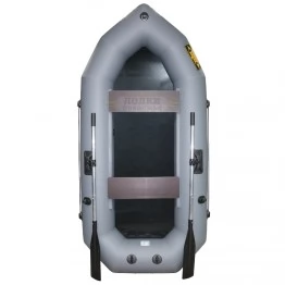 Надувная 2-местная ПВХ лодка Лодки Поволжья R-240 (серая)