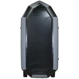 Надувная 2-местная ПВХ лодка Лодки Поволжья R-240 (серо-черная)