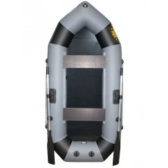 Надувная 2-местная ПВХ лодка Лодки Поволжья R-250 (серо-черная)