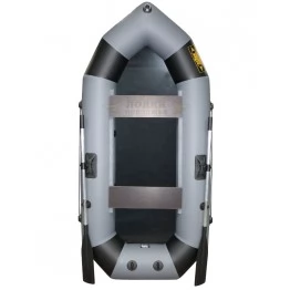 Надувная 2-местная ПВХ лодка Лодки Поволжья R-250 (серо-черная)