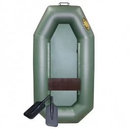 Надувная 1-местная ПВХ лодка Лодки Поволжья S-190 гребки (зеленая)