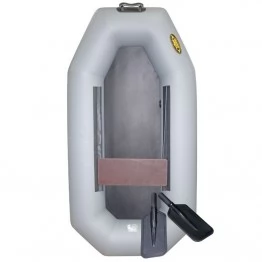 Надувная 1-местная ПВХ лодка Лодки Поволжья S-190 гребки (серая)