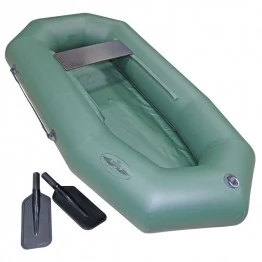 Надувная 1-местная ПВХ лодка Лодки Поволжья S-210 гребки (зеленая)