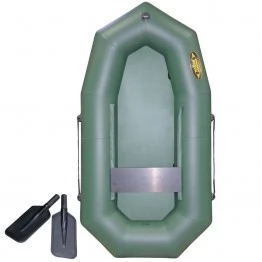 Надувная 1-местная ПВХ лодка Лодки Поволжья S-210 гребки (зеленая)