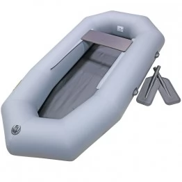 Надувная 1-местная ПВХ лодка Лодки Поволжья S-210 гребки (серая)