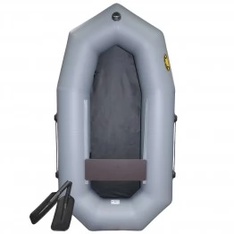 Надувная 1-местная ПВХ лодка Лодки Поволжья S-210 гребки (серая)