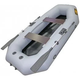 Надувная 2-местная ПВХ лодка Лодки Поволжья S-265 (серая)