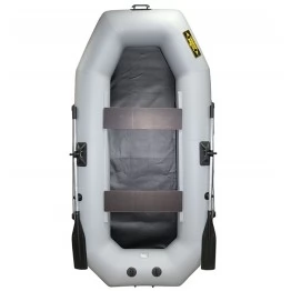 Надувная 2-местная ПВХ лодка Лодки Поволжья S-265 (серая)