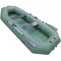 Надувная 2-местная ПВХ лодка Лодки Поволжья S-245 (зеленая)