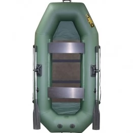 Надувная 2-местная ПВХ лодка Лодки Поволжья S-245 (зеленая, жесткая слань)