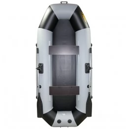 Надувная 2-местная ПВХ лодка Лодки Поволжья S-280 (серо-черная)