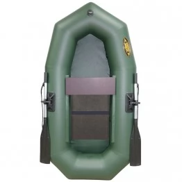 Надувная 1-местная ПВХ лодка Лодки Поволжья R-210 (зеленая, жесткая слань)