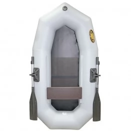 Надувная 1-местная ПВХ лодка Лодки Поволжья R-210 (серая, жесткая слань)
