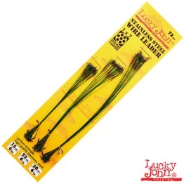 Набор стальных поводков Lucky John 1x7 SSW 7074 оснащённых вертлюгом и вертлюгом с застёжкой (72 шт.) Ø 0.52 мм