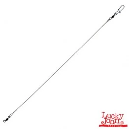 Стальные поводки Lucky John SSW 7x7 7085 оснащённые вертлюгом и вертлюгом с застёжкой, (2 шт.) Ø 0.6 мм