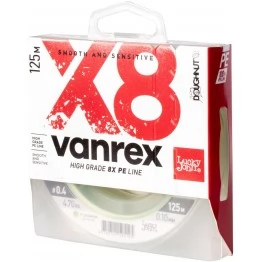 Леска плетеная Lucky John Vanrex x8 Braid Fluo Green 125 м