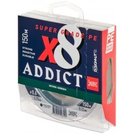 Леска плетеная Lucky John Addict x8 Braid Moss Green 150 м