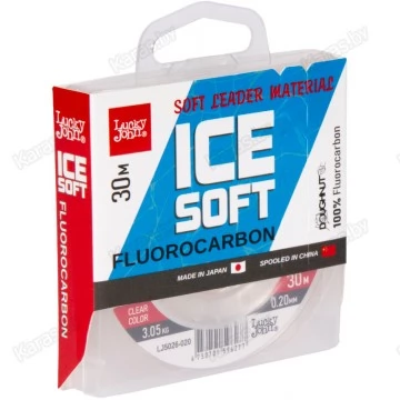 Леска флюорокарбоновая Lucky John Ice Soft Fluorocarbon 30 м