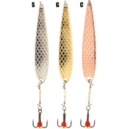 Блесна вертикальная зимняя Lucky John DIAMOND BLADE с цепочкой и тройником, 8 гр