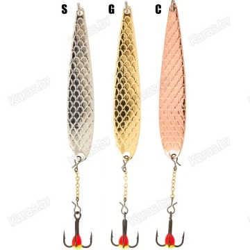 Блесна вертикальная зимняя Lucky John DIAMOND BLADE с цепочкой и тройником, 3 гр