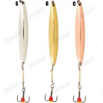 Блесна вертикальная зимняя Lucky John NAIL BLADE с цепочкой и тройником, 8 гр