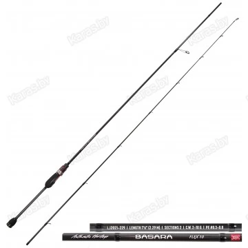 Спиннинг Lucky John Basara Flex 10, углеволокно, 2.29 м, тест 2-10г, 85 г